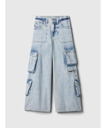 ミッドライズ ダブルカーゴ バギーデニム (キッズ)