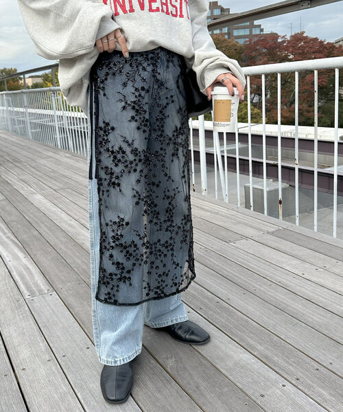 DISCOAT（ディスコート）の「スパンコールレースラップスカート
