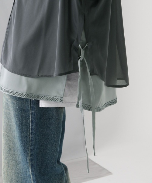 HARE（ハレ）の「シアーレイヤードシャツLS(HARE)（シャツ/ブラウス・メンズ・グレー/ブラック/ブラック系その他2/ブラック系その他・FREE）」の18枚目の写真