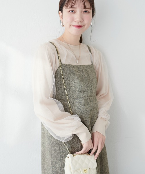 natural couture(ナチュラルクチュール)の「チュールレイヤードニットプルオーバー(ニット/セーター・レディース・グレー系その他/ブラック/アイボリー/ベージュ/ブルー系その他・FREE)」の14枚目の写真