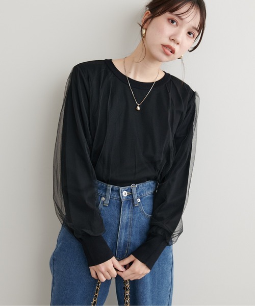 レイヤードチュールプルオーバー　LAYERED TULLE PULLOVER SECRET TROPHY]チュールレイヤードプルオーバー | KOBUNSHA