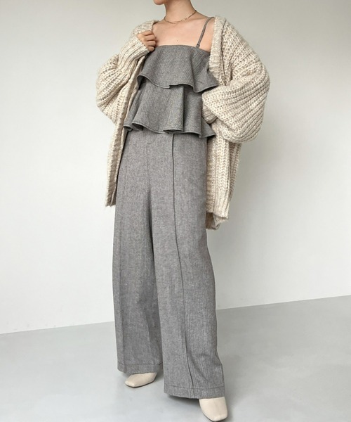 Olu.（オルドット）の「ヘリンボーンフリルセットアップ（セットアップ・レディース・ブラウン/ライトグレー/グレー・1/0）」の3枚目の写真