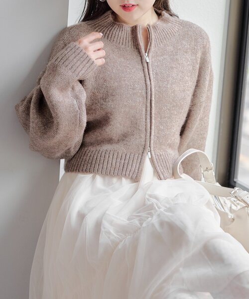 Chico（チコ）の「【WEB限定/REVIVAL】ダブルジップニット＋チュール