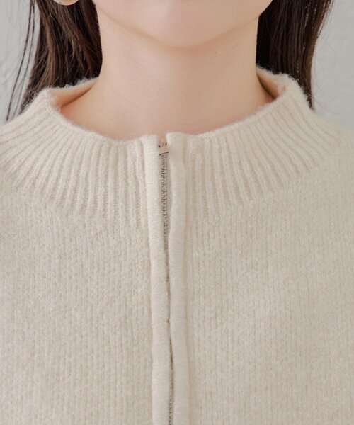 Chico(チコ)の「【WEB限定/REVIVAL】ダブルジップニット+チュールキャミワンピースセット(ワンピース・レディース・ブラウン/チャコールグレー/アイボリー/グレイッシュベージュ・FREE)」の11枚目の写真