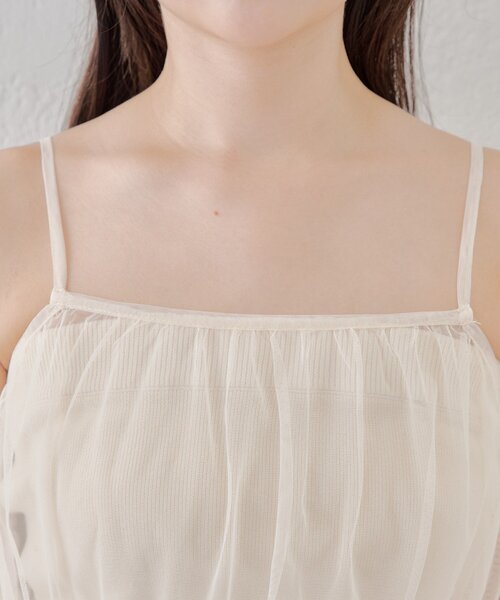 Chico(チコ)の「【WEB限定/REVIVAL】ダブルジップニット+チュールキャミワンピースセット(ワンピース・レディース・ブラウン/チャコールグレー/アイボリー/グレイッシュベージュ・FREE)」の20枚目の写真