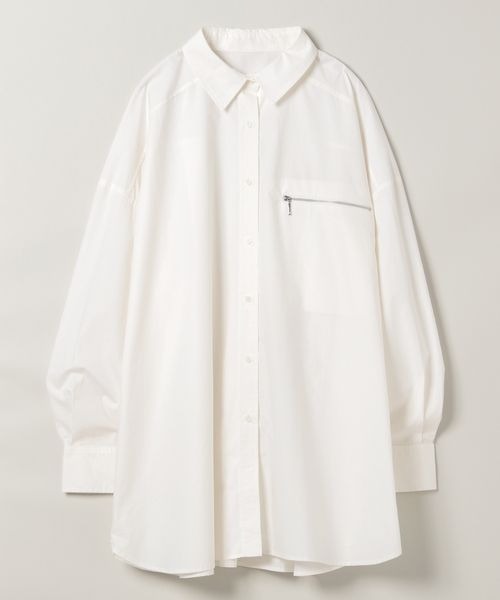 JEANASIS(ジーナシス)の「コットンワイドBIG ZIPシャツLS/150148(シャツ/ブラウス・レディース・ネイビー/ホワイト/ライトグレー・FREE)」の7枚目の写真
