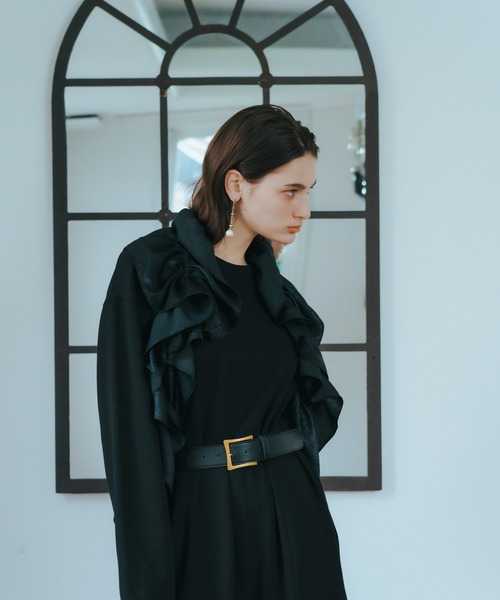 YECCA VECCA(イェッカヴェッカ)の「ラッフルドローストリングベルト(ベルト・レディース・ブラック・FREE)」の2枚目の写真