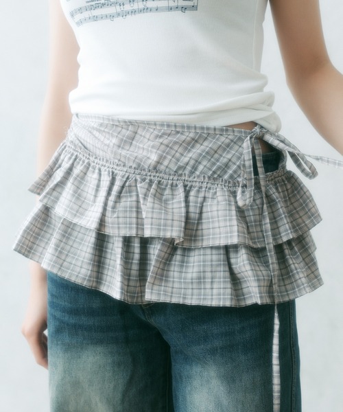 FCMM（エフシーエムエム）の「【新柄追加】SHEER FRILL SKIRT/シアーフリルスカート（スカート・レディース・ホワイト/ブラック/その他/ホワイト系その他/トップグレー・MEDIUM/SMALL/FREE）」の5枚目の写真