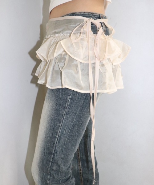 FCMM（エフシーエムエム）の「【新柄追加】SHEER FRILL SKIRT/シアーフリルスカート（スカート・レディース・ホワイト/ブラック/その他/ホワイト系その他/トップグレー・MEDIUM/SMALL/FREE）」の7枚目の写真