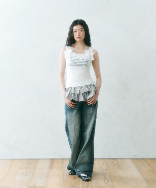 ワンピース FCMM S Shirring Detail SkirtWhite CRUMPLED SLIT SKIRT(F WHITE): BOTTOMSjosemoon