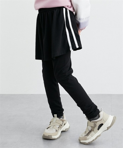 QUNTSTYLE（キュントスタイル）の「ポケット付き10分丈スカッツ（その他パンツ・キッズ・グレー系/ブラック系/ブラック×ホワイト/ネイビー/グレー/オフホワイト/ミント/ラベンダー/グリーン系/ブラック系1/ブラック/ネイビー系・100/130/120/110/160/150/140/170）」の6枚目の写真