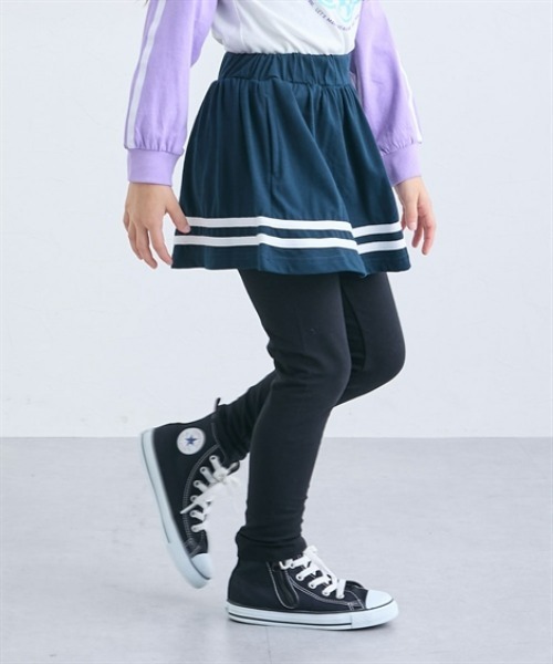QUNTSTYLE（キュントスタイル）の「ポケット付き10分丈スカッツ（その他パンツ・キッズ・グレー系/ブラック系/ブラック×ホワイト/ネイビー/グレー/オフホワイト/ミント/ラベンダー/グリーン系/ブラック系1/ブラック/ネイビー系・100/130/120/110/160/150/140/170）」の11枚目の写真