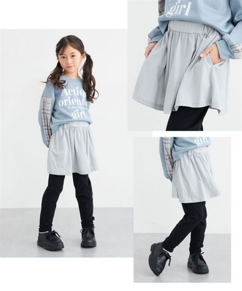 QUNTSTYLE（キュントスタイル）の「ポケット付き10分丈スカッツ（その他パンツ・キッズ・グレー系/ブラック系/ブラック×ホワイト/ネイビー/グレー/オフホワイト/ミント/ラベンダー/グリーン系/ブラック系1/ブラック/ネイビー系・100/130/120/110/160/150/140/170）」の21枚目の写真