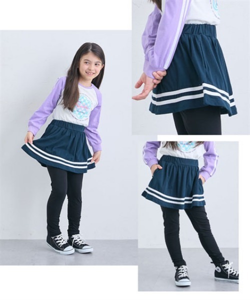 QUNTSTYLE（キュントスタイル）の「ポケット付き10分丈スカッツ（その他パンツ・キッズ・グレー系/ブラック系/ブラック×ホワイト/ネイビー/グレー/オフホワイト/ミント/ラベンダー/グリーン系/ブラック系1/ブラック/ネイビー系・100/130/120/110/160/150/140/170）」の18枚目の写真