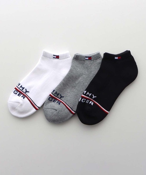 TOMMY HILFIGER（トミーヒルフィガー）の「【3足セット】TOMMY HILFIGER メンズ レディース オーガニックコットン混 足底パイル ワンポイントロゴ スニーカーソックス 92554054（ソックス/靴下・メンズ・その他2/その他3/ブラック・23～25cm/25～27cm）」の3枚目の写真