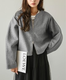 AMELY｜エミリー（レディース）のノーカラージャケット（グレー/灰色系