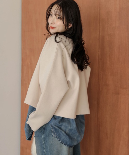 セール】Wジップノーカラージャケット（ノーカラージャケット）｜AMELY