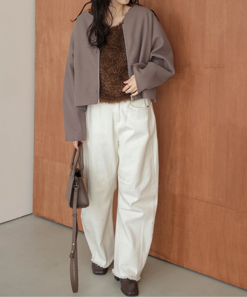 セール】Wジップノーカラージャケット（ノーカラージャケット）｜AMELY