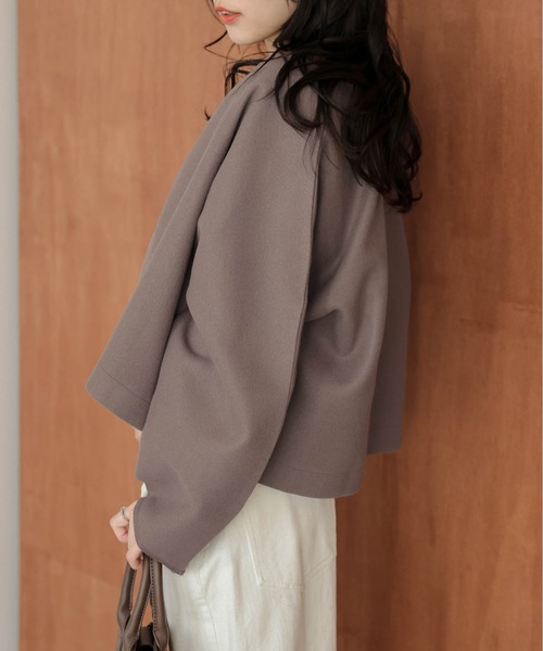 アルベロベロ☆ビーズ刺繍 お洒落なノーカラージャケット102009 アルベロベロ☆ビーズ刺繍 お洒落なノーカラージャケット102009