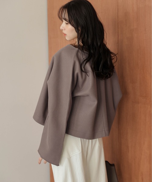 セール】Wジップノーカラージャケット（ノーカラージャケット）｜AMELY