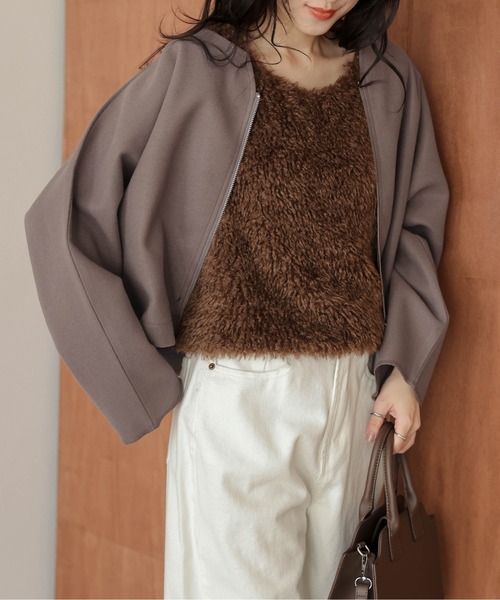 セール】Wジップノーカラージャケット（ノーカラージャケット）｜AMELY