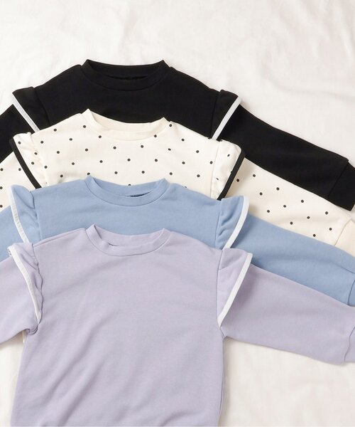 apres les cours(アプレレクール)の「7days Style/パイピングフリルトレーナー(スウェット・キッズ・ブルー/ブラック/アイボリー/ラベンダー・80/90/100/110/120/130/140)」の14枚目の写真