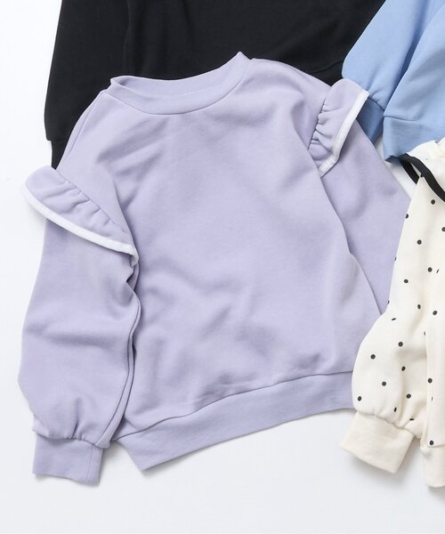 apres les cours(アプレレクール)の「7days Style/パイピングフリルトレーナー(スウェット・キッズ・ブルー/ブラック/アイボリー/ラベンダー・80/90/100/110/120/130/140)」の6枚目の写真