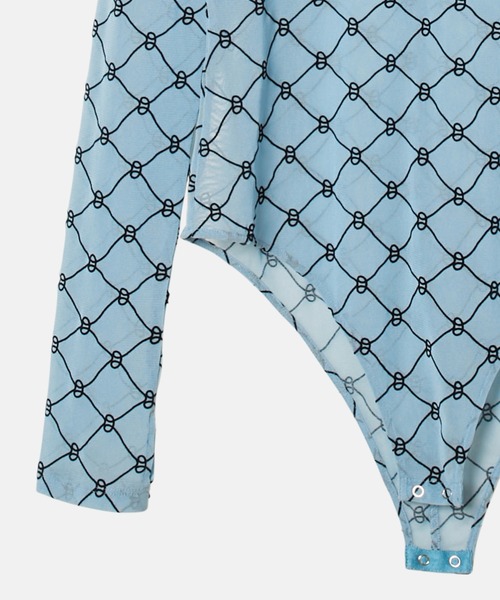 LE CIEL BLEU(ルシェルブルー)の「ジオメトリックプリントボディスーツ / Geometric Print Bodysuit(Tシャツ/カットソー・レディース・ライトブルー/ベージュ/ブラック・36/38)」の11枚目の写真