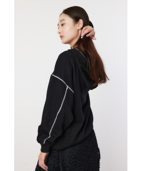 スウェットライクカラーステッチニットフーディー（パーカー）｜RODEO