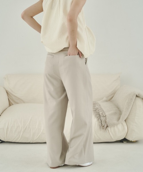 セール】ウエストデザインワイドスラックス（スラックス）｜REMOON