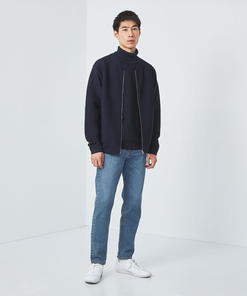 green label relaxing(グリーンレーベルリラクシング)の「スリーシーズン ガーター編み ジップ ブルゾン -マシンウォッシャブル-(ブルゾン・メンズ・ブラック/ネイビー・L/M/S/XL)」の4枚目の写真