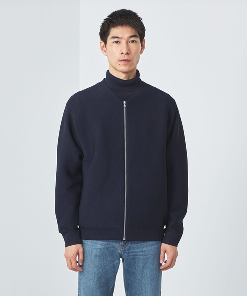 green label relaxing(グリーンレーベルリラクシング)の「スリーシーズン ガーター編み ジップ ブルゾン -マシンウォッシャブル-(ブルゾン・メンズ・ブラック/ネイビー・L/M/S/XL)」の7枚目の写真