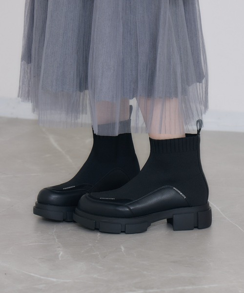 Paradise Picnic（パラダイスピクニック）の「JETEE  ラメニットブーツ（ブーツ・レディース・グレー/ブラック・MEDIUM/LARGE）」の21枚目の写真