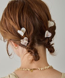 murir（ミュリール）の「ハート ミニヘアクリップ 2個セット（バレッタ/ヘアクリップ・キッズ）」