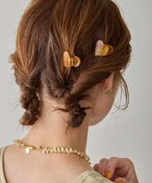 murir（ミュリール）の「ハート ミニヘアクリップ 2個セット（バレッタ/ヘアクリップ）」
