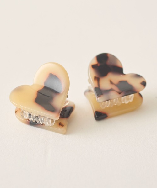 ハート ミニヘアクリップ 2個セット（バレッタ/ヘアクリップ