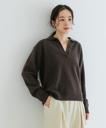 URBAN RESEARCH | カシミヤ混強縮キーネックニットプルオーバー(ニット/セーター)