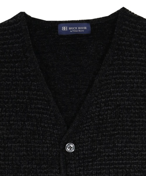 BRICK HOUSE by TOKYO SHIRT(ブリックハウス)の「ワッフルモール糸 メンズニットジレ(ベスト・メンズ・ネイビー/ブラック・LL/M/L/XL)」の3枚目の写真