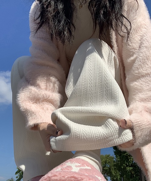 Lace Ladies(レースレディース)の「ストライプ柄 ウエスト イージー セミワイド 裏起毛 パンツ(その他パンツ・レディース・グレー/ブラック/アイボリー・XL/M/S/XS)」の20枚目の写真