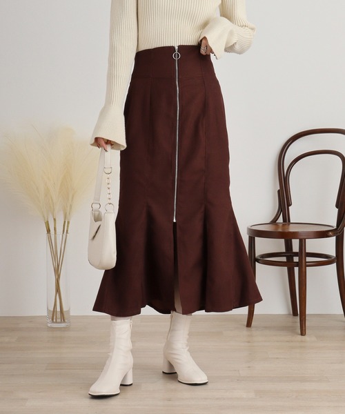 セール】laulea 前ZIP全開 マーメイドスカート 90cm丈
