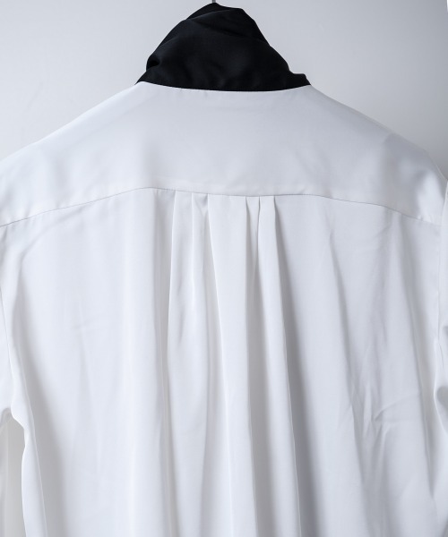 Buffalo Bobs(バッファローボブズ)の「TIE A TIE(タイ ア タイ)スカーフ付 サテン トロミシャツ(シャツ/ブラウス・メンズ・ブラック/マルチ/ホワイト・1-2/2-3)」の15枚目の写真