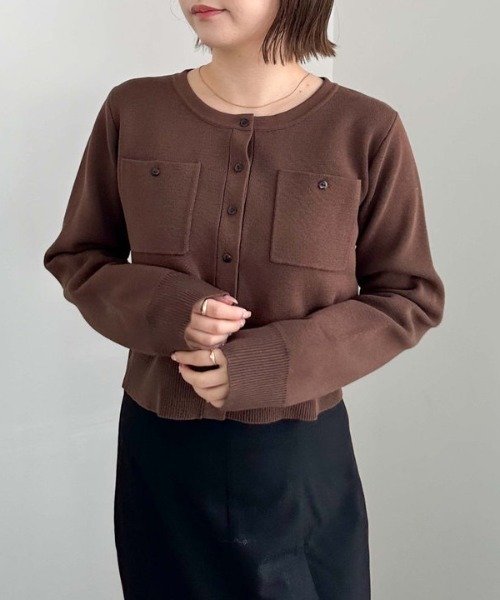 archives（アルシーヴ）の「ミラノリブニットカーディガン（カーディガン/ボレロ・レディース・アイボリー/ブラック/ブルー/ブラウン/レッド系その他・MEDIUM）」の4枚目の写真