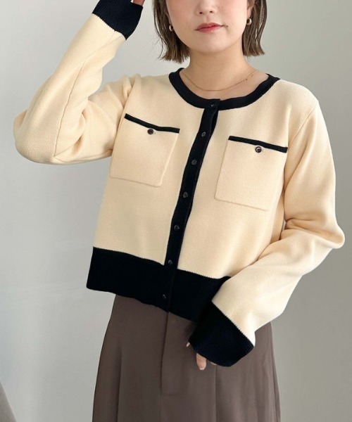 archives（アルシーヴ）の「ミラノリブニットカーディガン（カーディガン/ボレロ・レディース・アイボリー/ブラック/ブルー/ブラウン/レッド系その他・MEDIUM）」の2枚目の写真