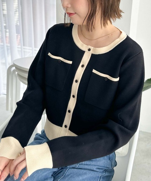 archives（アルシーヴ）の「ミラノリブニットカーディガン（カーディガン/ボレロ・レディース・アイボリー/ブラック/ブルー/ブラウン/レッド系その他・MEDIUM）」の3枚目の写真