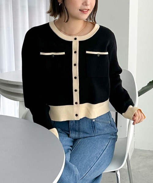 archives（アルシーヴ）の「ミラノリブニットカーディガン（カーディガン/ボレロ・レディース・アイボリー/ブラック/ブルー/ブラウン/レッド系その他・MEDIUM）」の8枚目の写真