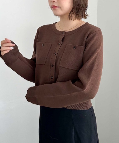 archives（アルシーヴ）の「ミラノリブニットカーディガン（カーディガン/ボレロ・レディース・アイボリー/ブラック/ブルー/ブラウン/レッド系その他・MEDIUM）」の17枚目の写真