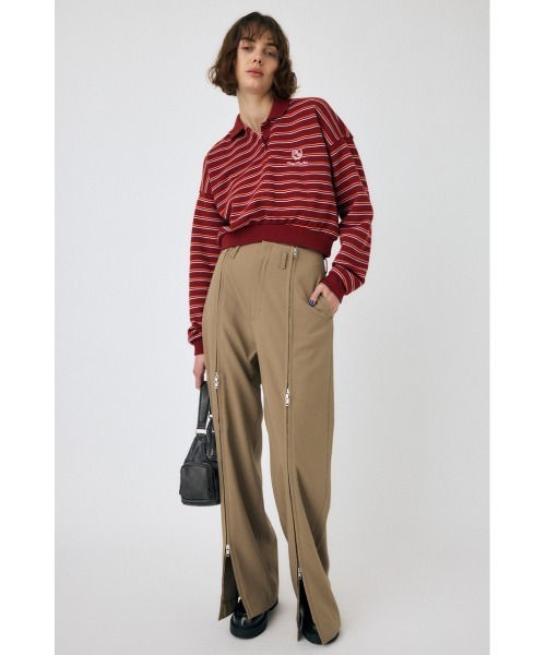 MOUSSY（マウジー）の「EMBROIDERY POLO プルオーバー（スウェット・レディース・オフホワイト/ネイビー/ボルドー・FREE）」の5枚目の写真