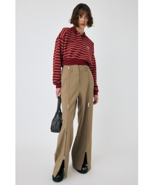 MOUSSY（マウジー）の「EMBROIDERY POLO プルオーバー（スウェット・レディース・オフホワイト/ネイビー/ボルドー・FREE）」の6枚目の写真