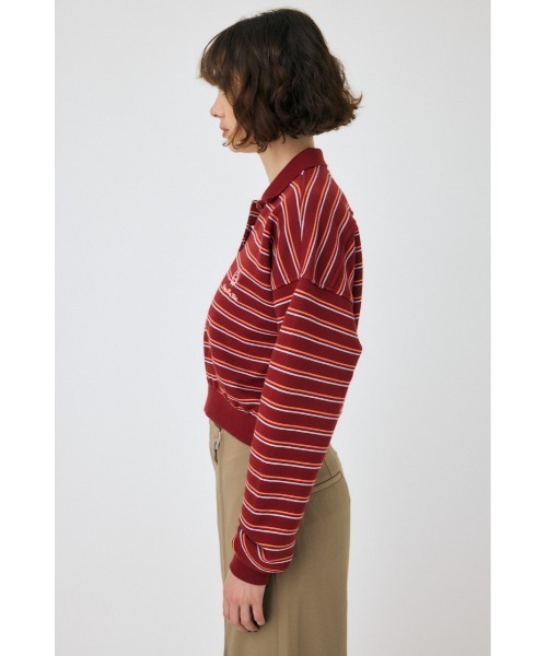 MOUSSY（マウジー）の「EMBROIDERY POLO プルオーバー（スウェット・レディース・オフホワイト/ネイビー/ボルドー・FREE）」の10枚目の写真