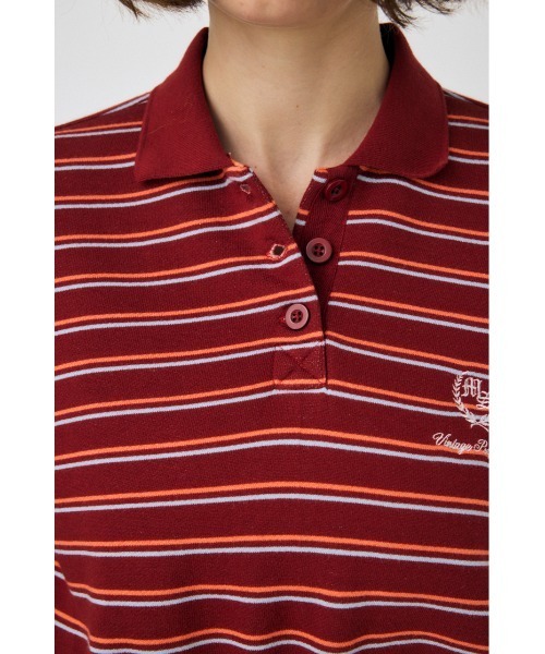 MOUSSY（マウジー）の「EMBROIDERY POLO プルオーバー（スウェット・レディース・オフホワイト/ネイビー/ボルドー・FREE）」の12枚目の写真